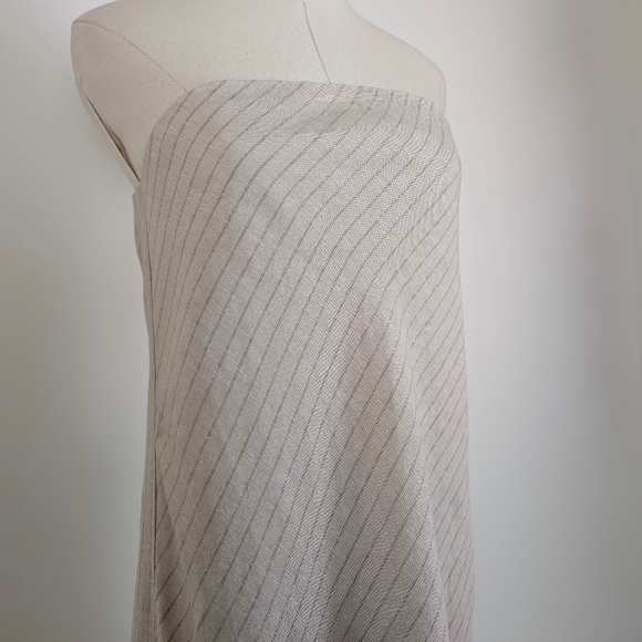 Banana Republic Striped Linen Blend Midi Tube Dress Strapless Sleeveless Bias - Picture 5 of 15